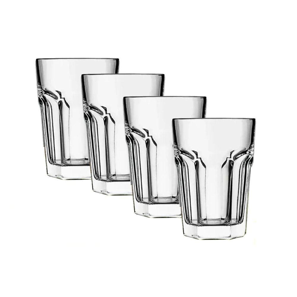 Jogo De Copo 4 Peças 350Ml Istambul Vidro Suco Drink Cerveja