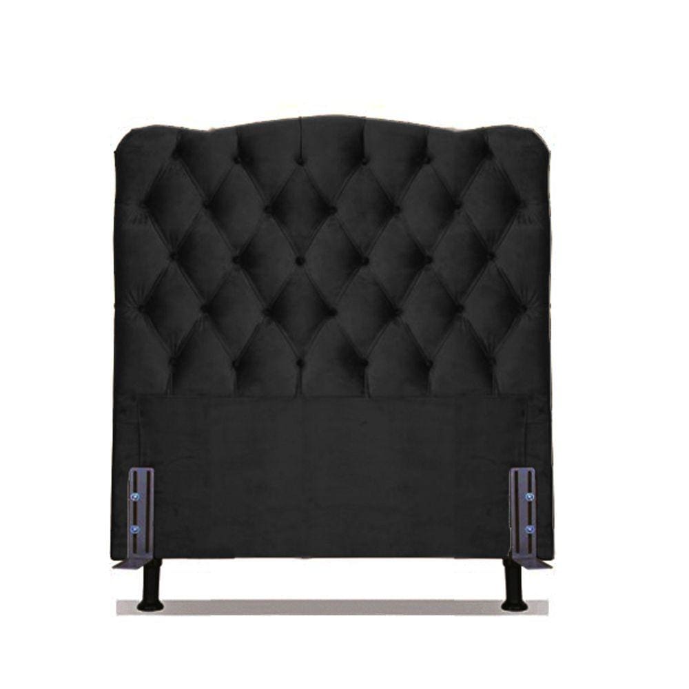 Cabeceira Solteiro 88 - Bello Box - Dunas Suede Preto