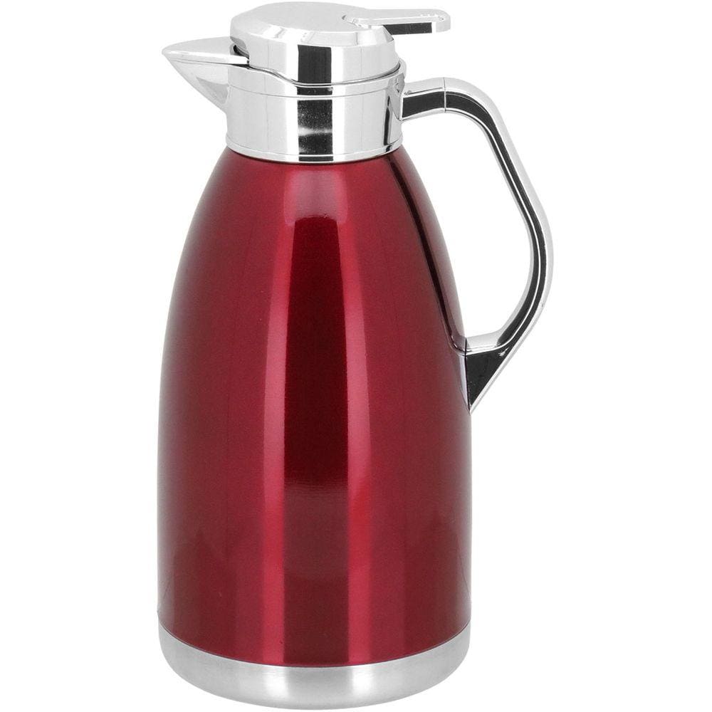 THERMO GARRAFA TÉRMICA 30x14x14cm 2L INOX VERMELHO PAREDE DUPLA