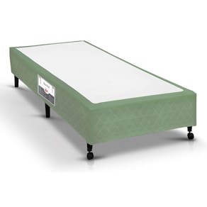 Cama Box Base Castor Poli Tecido Verde Solteiro 78