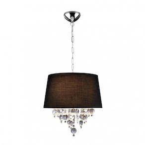 Pendente com Cristais Redondo San Paulo Bronzearte Preto