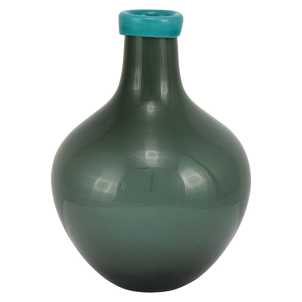 CYAN GARRAFA DECORATIVO 29x20x20cm VIDRO VERDE