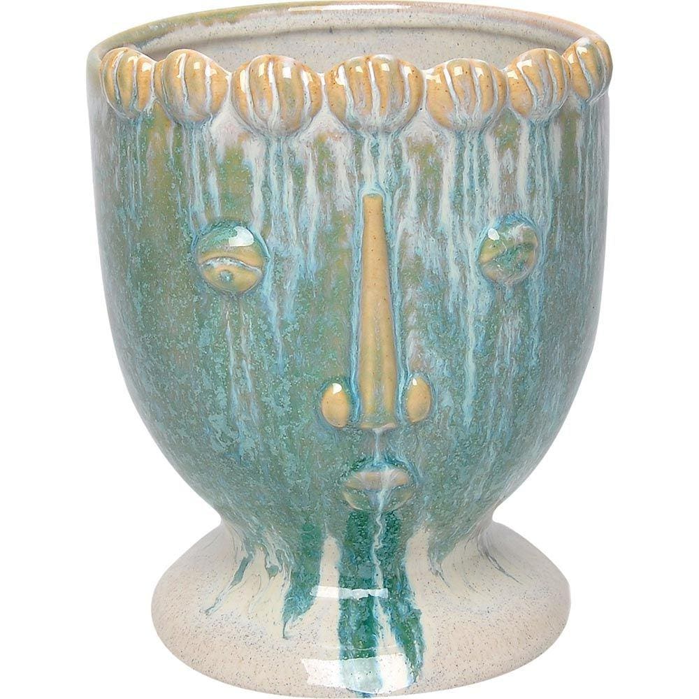HOME&CO VISO CACHEPÔ 9x8x8cm CERÂMICA AZUL