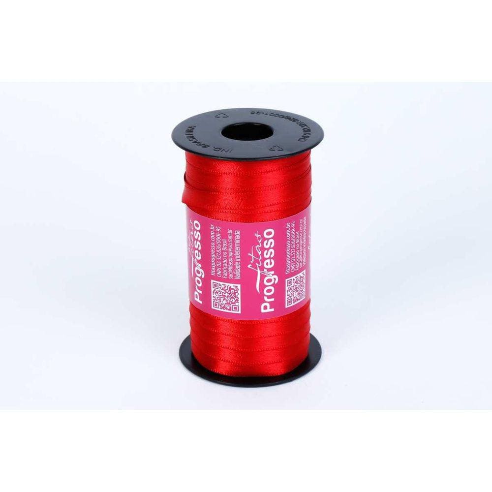 Fita De Cetim 07Mm 100Mts. Vermelho 209