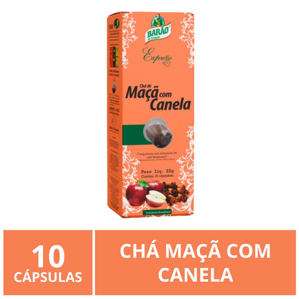 Cápsulas para Cafeteiras Nespresso Barão Cotegipe, Chá Maça com Canela