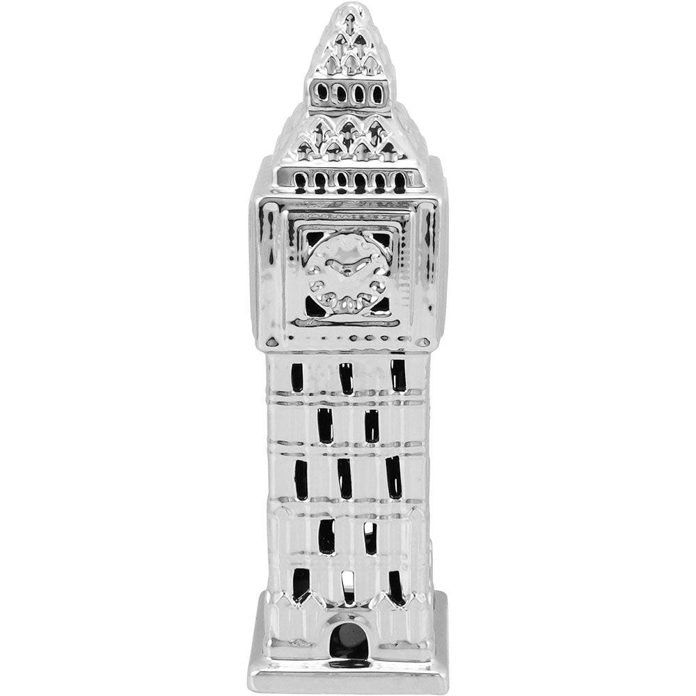 TOURISM ADORNO 36x11x11cm CERÂMICA PRATA BIG BEN