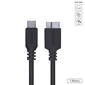 Cabo Para Hd Externo Usb Tipo C Para Micro Usb B 3.0 1 Metro