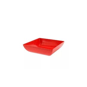 Travessa Saladeira Fruteira Quadrada Vermelha Plástico
