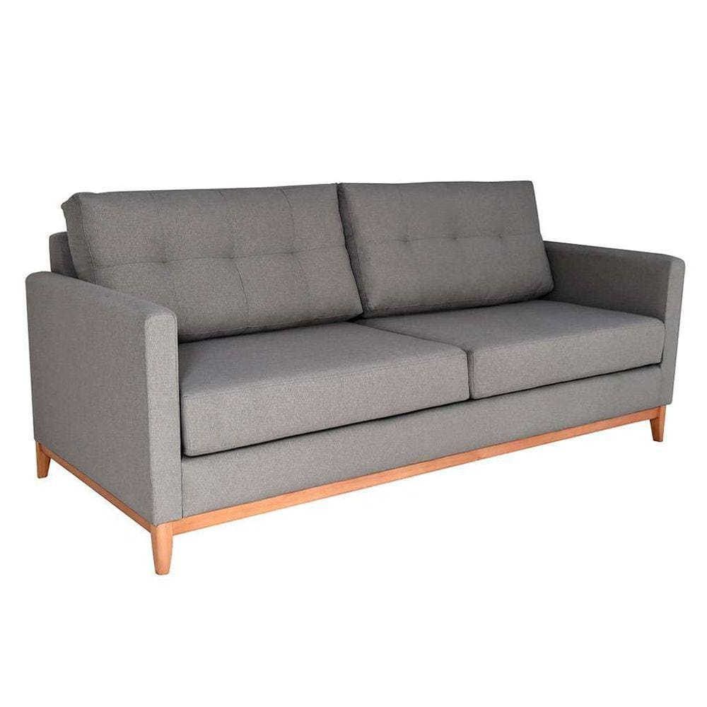 sofá 3 lugares carlo veludo cinza e  200 cm