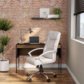 cadeira de escritório presidente giratória home plus branca