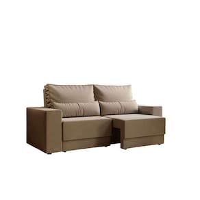 sofá 3 lugares retrátil sochi suede bege