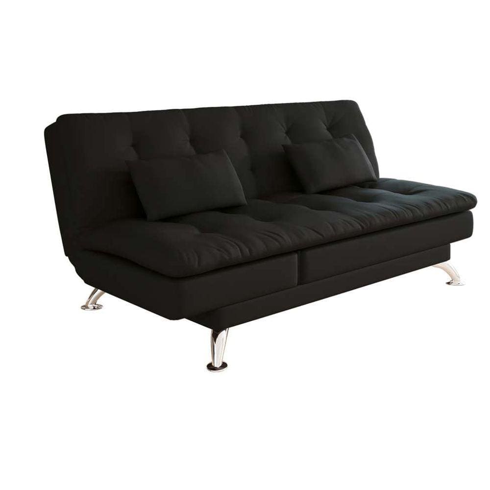 sofá-cama casal 3 lugares amanda corino preto