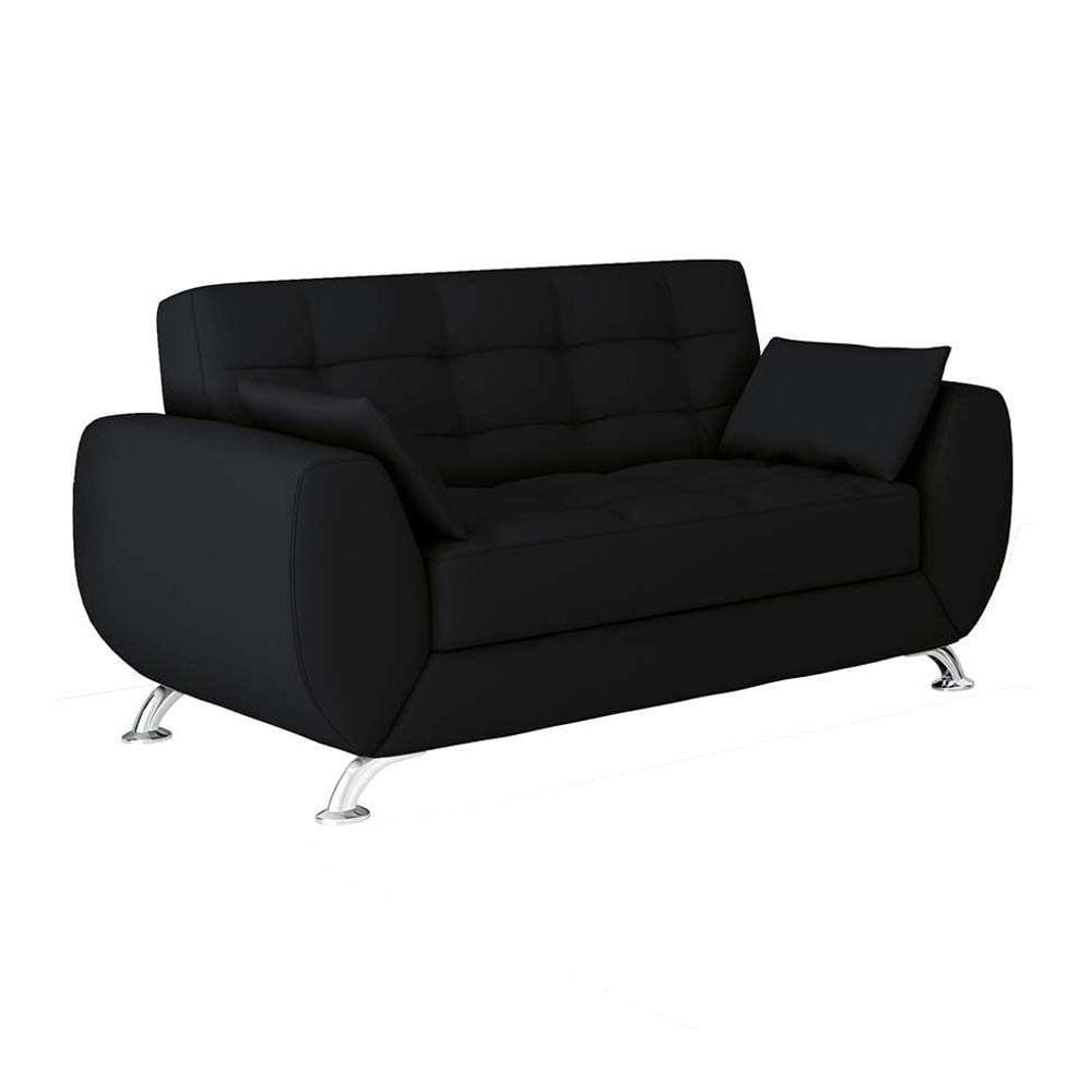 Sofa 2 lugar beegees corino preto mundo moveis | Pontofrio