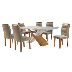 Conjunto Mesa de Jantar 1,80m com 6 cadeiras - EFRATA I