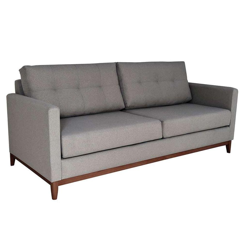 sofá 3 lugares carlo veludo cinza e imbua 220 cm
