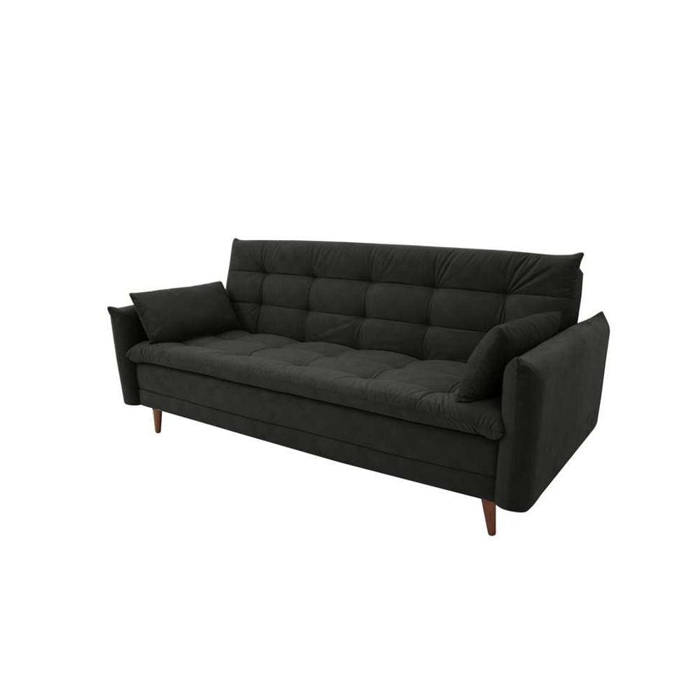 sofá-cama casal 3 lugares marília suede grafite