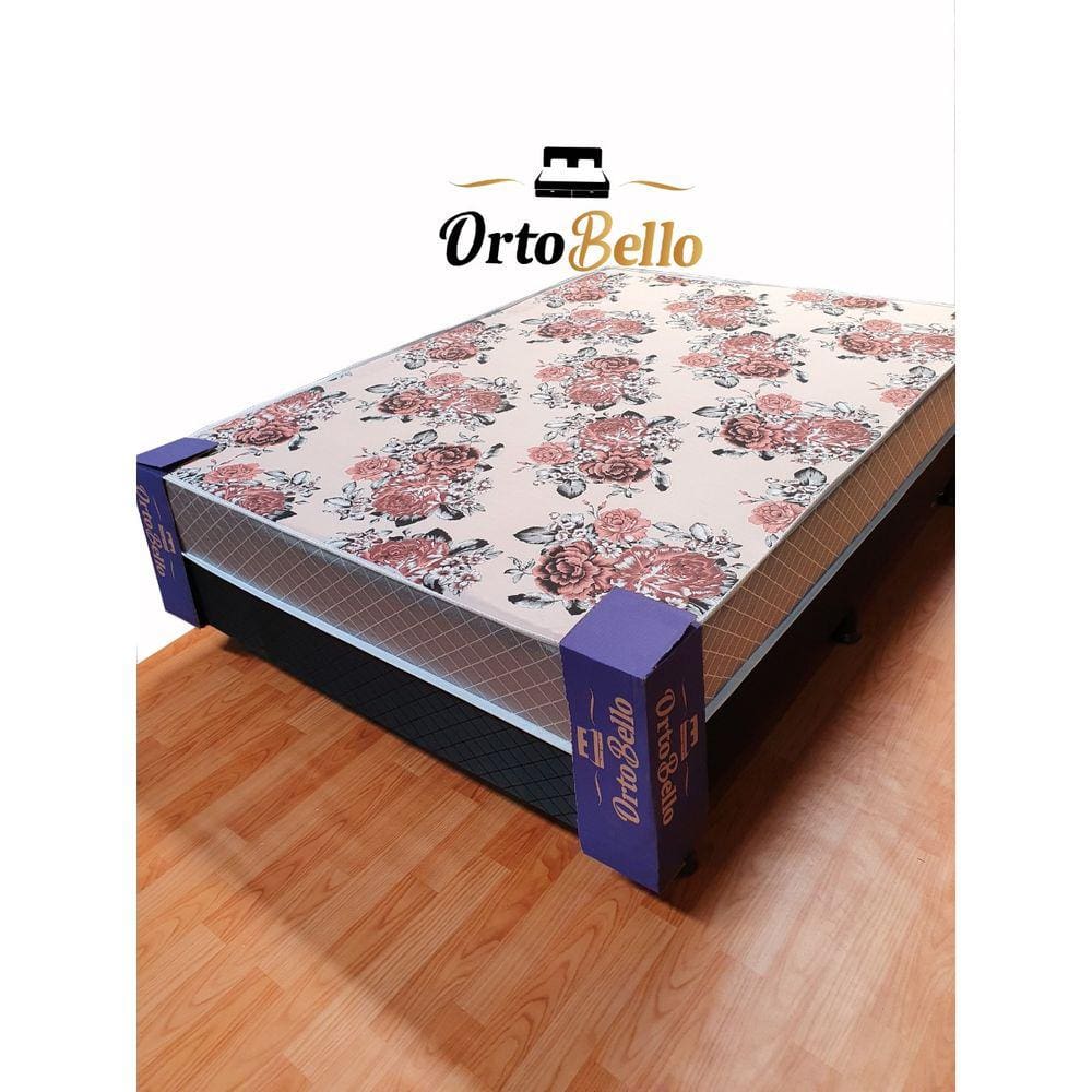 Cama Box Casal D28 Lisboa Floral Resistente Camada Extra de Espuma
