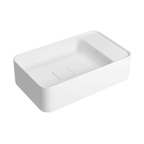 Cuba de Apoio Deca Slim 50x30 L.43050.MD.17 Retangular com Mesa à Direita Branca