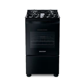 Fogão Brastemp 4 Bocas Preto com mesa de vidro e dupla chama  - BFO4XAE