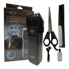 Kit Maquininha De Cortar Cabelo E Barba + Tesoura + Pente