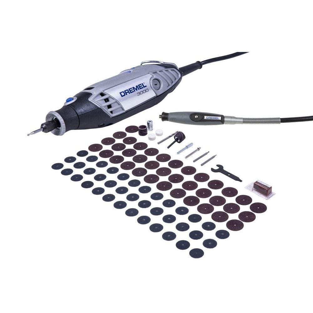 Microrretífica Elétrica Dremel 3000 90W 82 Acessórios e 1 Acoplamento Eixo Flexível