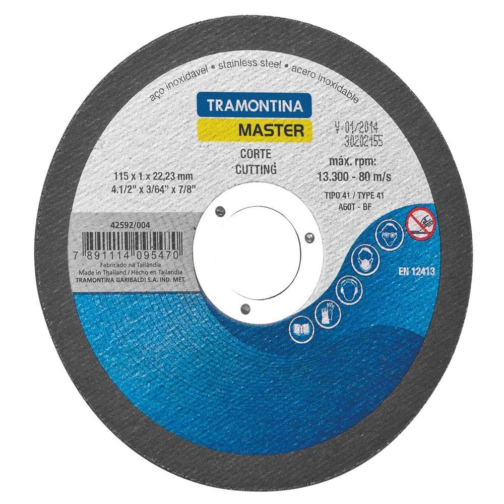 Disco de Corte Fino 4.1/2" Tramontina para Aço Inox e Materiais Endurecidos Tramontina