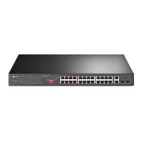 Switch Poe+ C/ 24 Portas 10/100mbps 2 Portas Gigabit