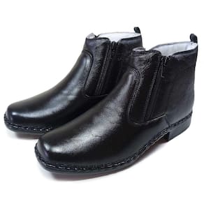 Bota Social Masculina Ortopédica Em Couro Com Palmilha Anatômica Em Gel Comfort