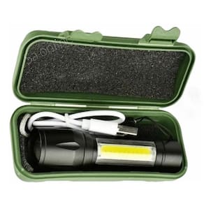 Lanterna Mini Led Cree Police Tatica Recarregável Zoom Usb