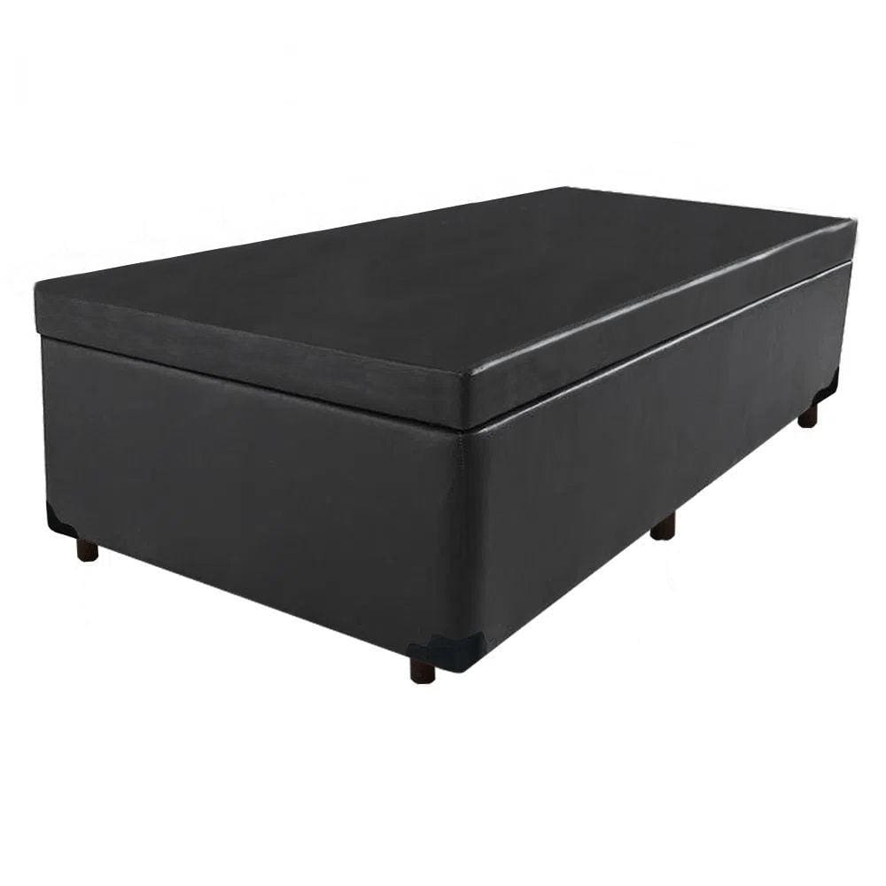 Cama Box Baú Solteiro Preto Padrão 88x188x34x20interno