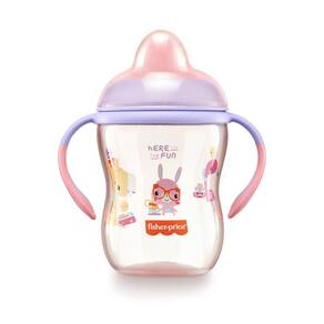 Copo de Treinamento com Bico Semi-rígido First Moments 270ml Rosa Glitter Fisher Price - BB1015