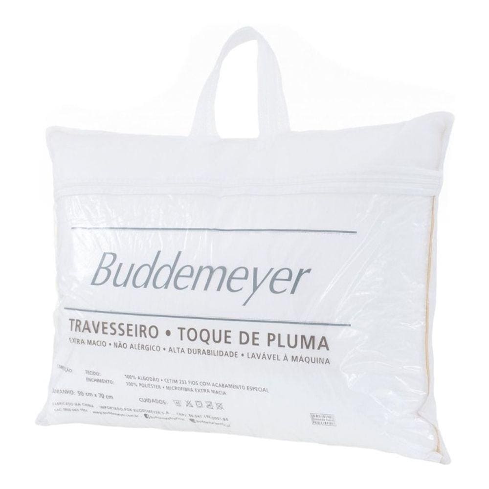 Travesseiro Toque De Pluma 50x70cm Buddemeyer Algodão Branco