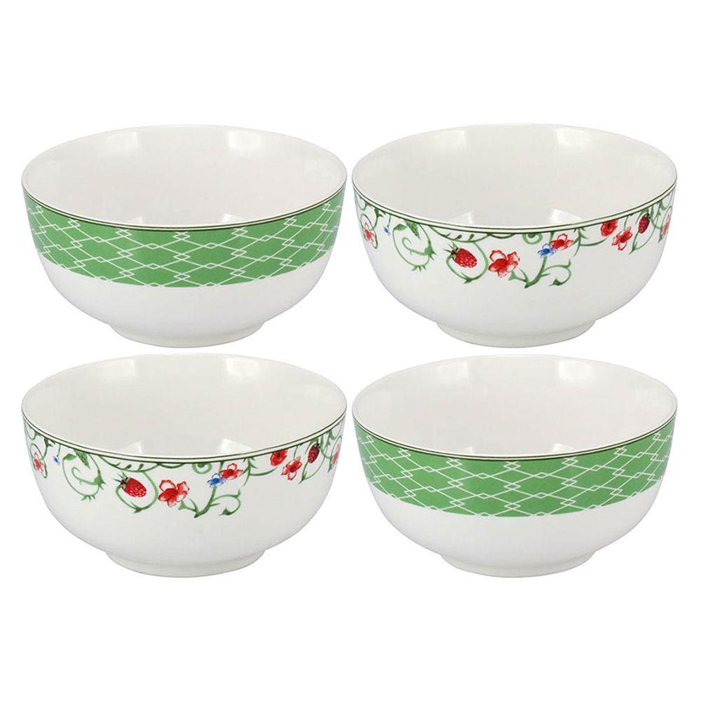 HOME&CO DELICATA TIGELA 7x14x14cm 500ml BONECHINA VERDE 4PÇ