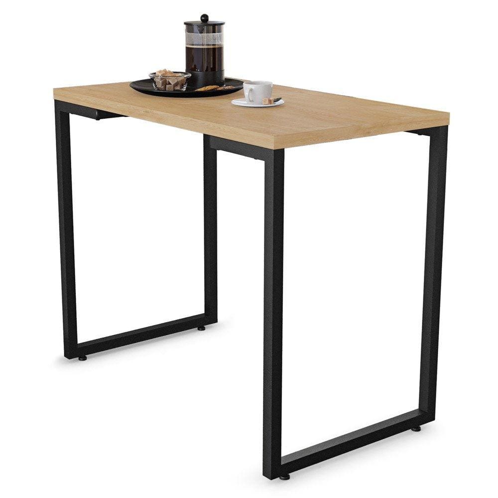 Mesa de Cozinha Multiuso Lanche Rápido Estilo Industrial 90x50cm BP Prattica F02 Nature - Mpozenato