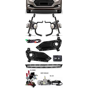 Kit Farol de Milha Neblina Hyundai HB20 2016 2017 2018 2019 Com Interruptor Trip + Molduras + Kit Xenon 6000K / 8000K ou Kit Lâmpada Super LED 6000K