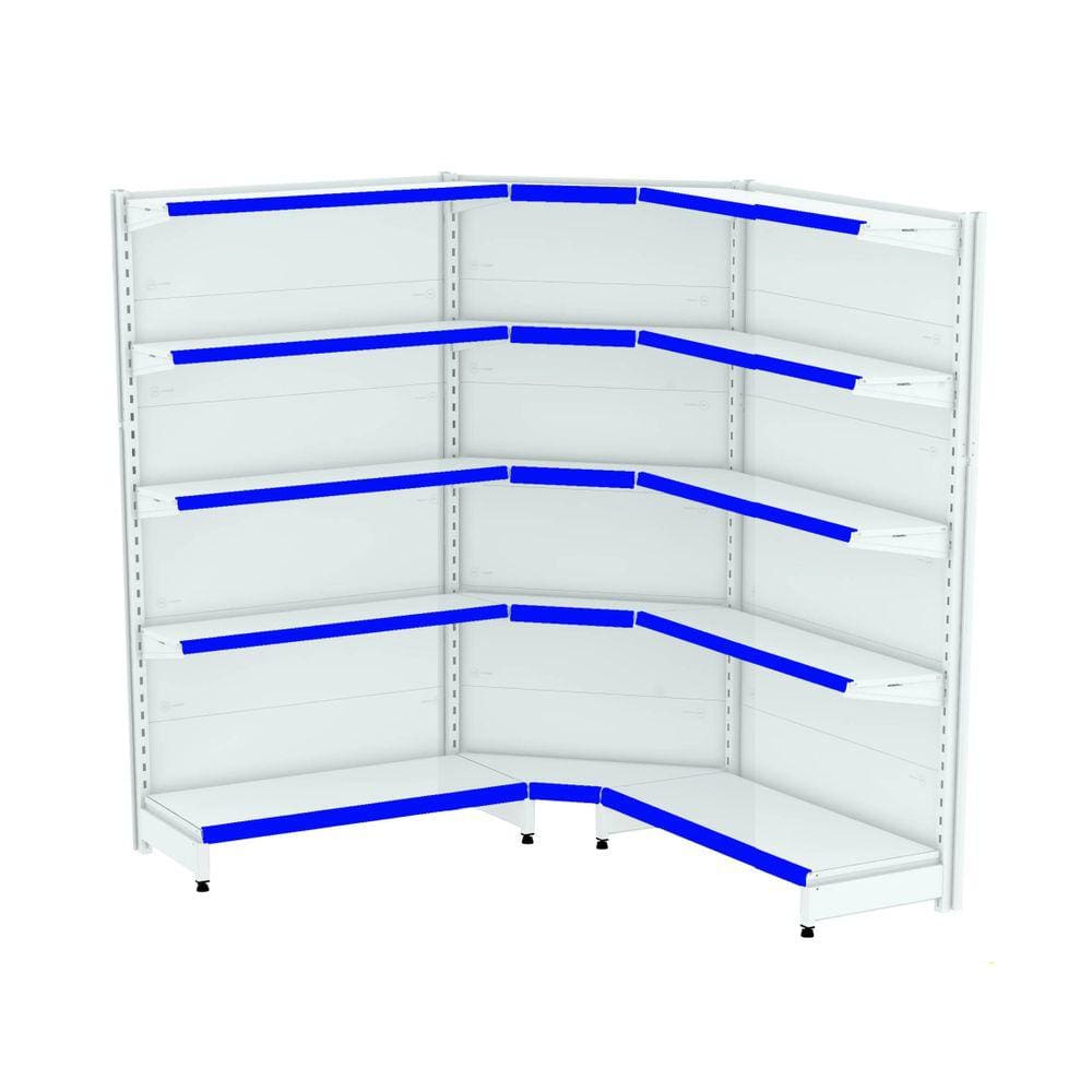 Gondola Parede 196 Amapa Flex 60 Kit 2m 1 Canto Branco Fx Az