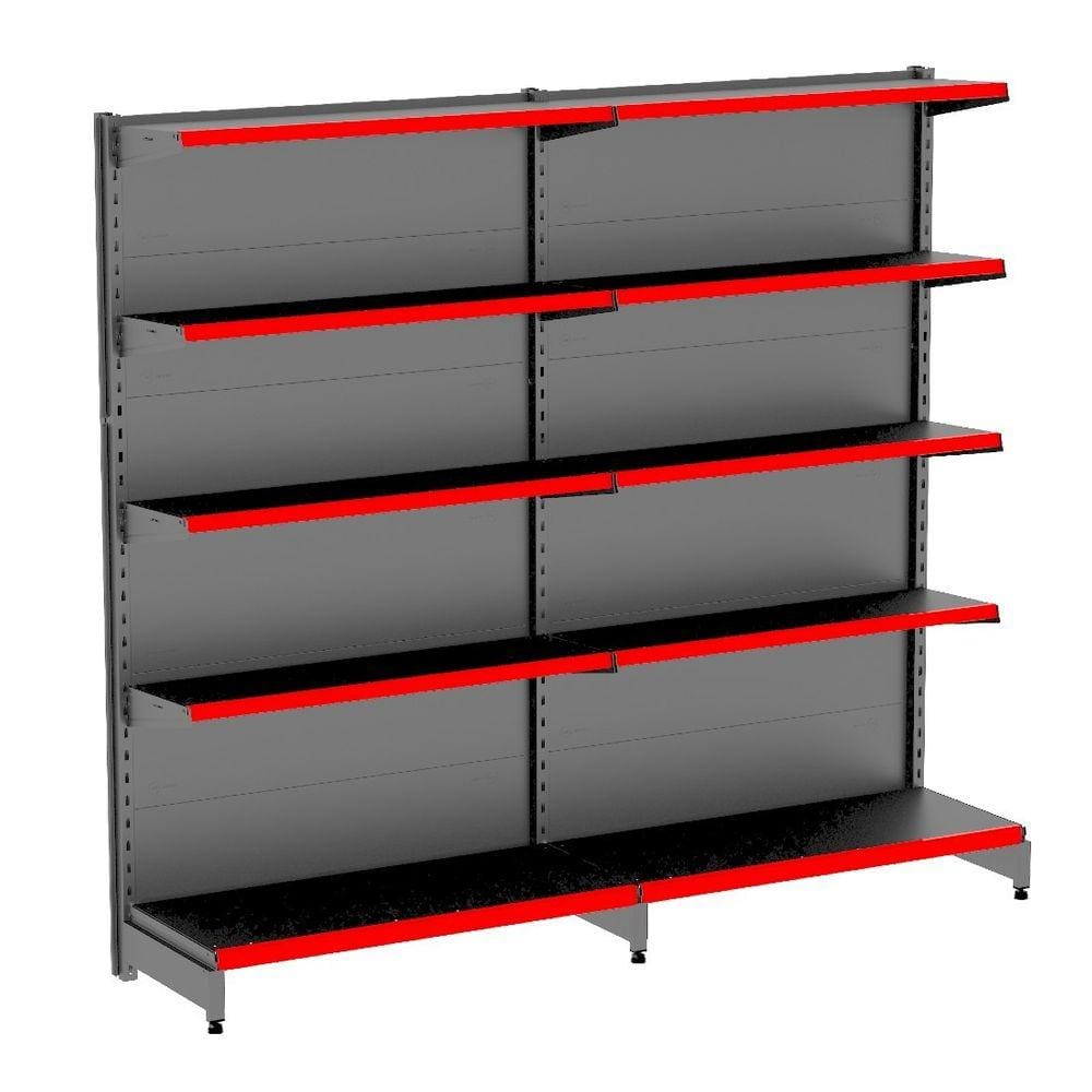 Gondola Parede 196 Amapa Flex 60 Kit 2 Metros Preto Fx Verme