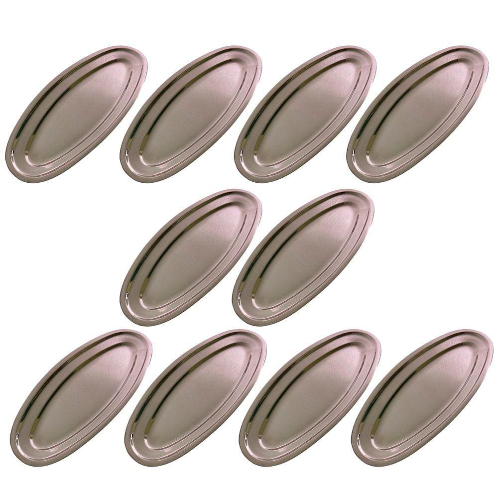 Kit 10 Travessa Oval Longa P/ Servir Peixe Porções 45cm Aço Inox Baixela