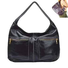 Bolsa Feminina Grande Saco Tiracolo Ombro com Zíper Couro Legítimo Madamix
