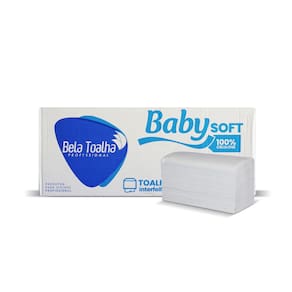 Papel Interfolha 100% celulose 23x21 2 dobras Baby c/ 4.800 folhas