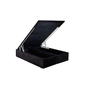 Base Baú Camurça Super King 193x203x39cm Ortobom Preto