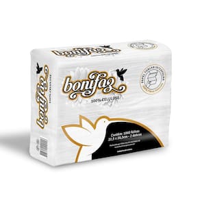 Papel Interfolha  100% celulose 22,5 x 20,5 2 dobras Bonifaz c/ 1.000 folhas