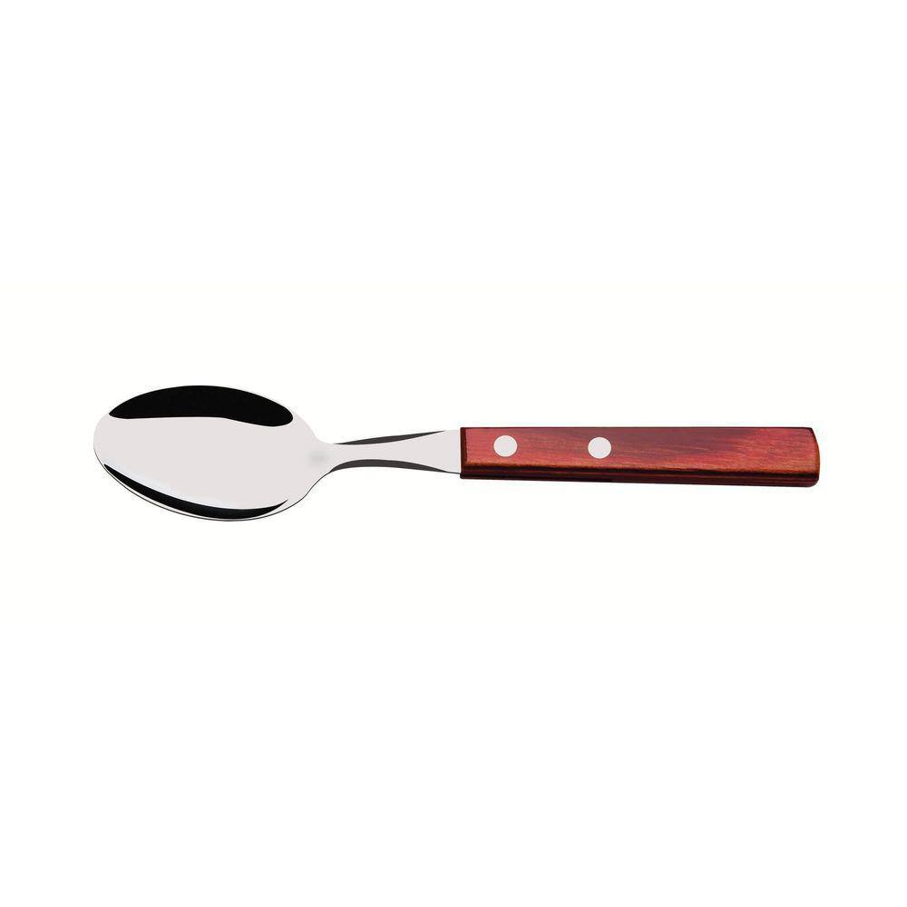 Colher para Sobremesa Tramontina com Lâmina em Aço Inox e Cabo em Madeira Polywood Vermelho Tramontina