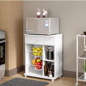 Fruteira 1 Gaveta 2 Cestos Ditália Móveis Branco