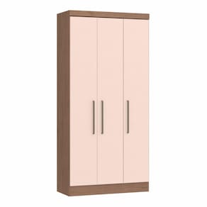 Guarda Roupa Modulado 3 Portas 2 Gavetas Infinity Móveis Castro Macadâmia/Blush Line