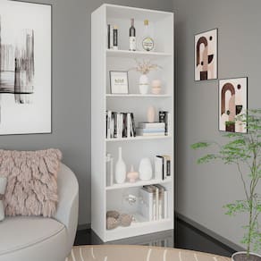 Estante Livreiro Multiuso 5 Nichos Montreal Yescasa Branco Perfect Wood