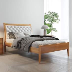 Cama Solteiro Vivare Josandro Móveis Amêndoa/Marrom