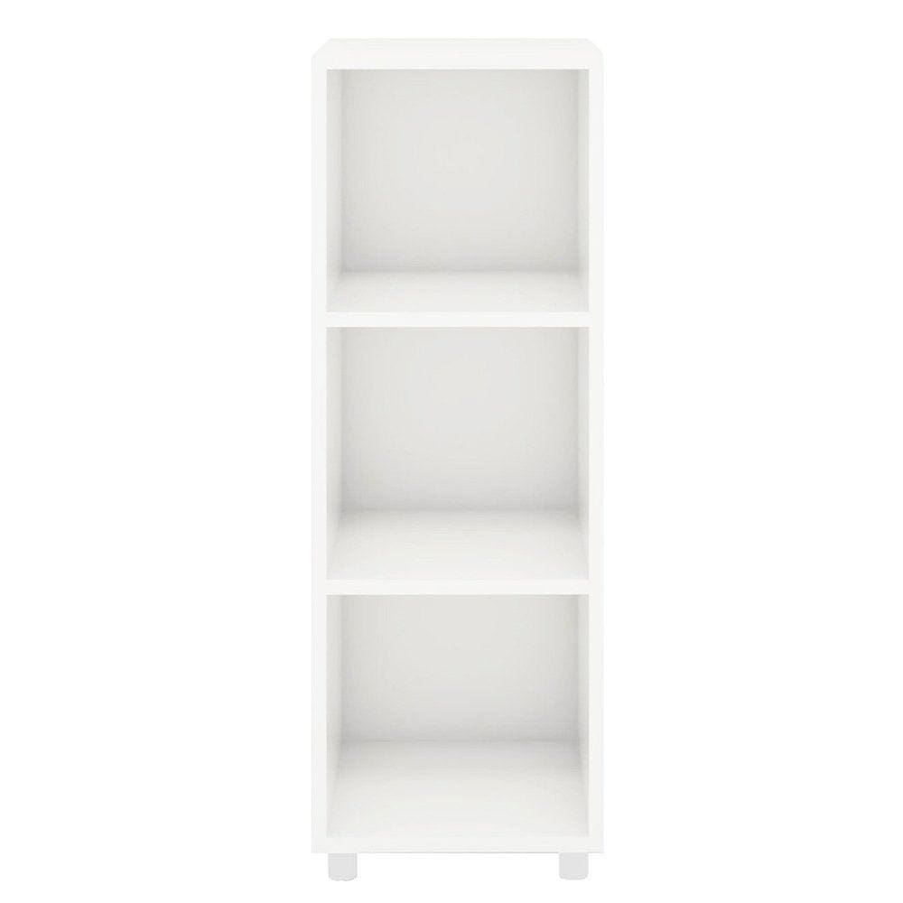 Estante Livreiro Modular 3 Nichos Austin  DRD Móveis Branco Perfect Wood