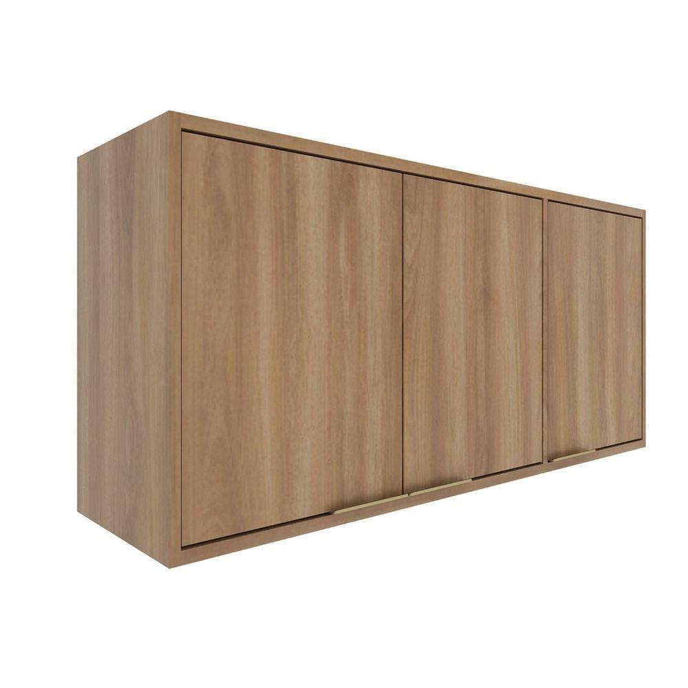 Armário Aéreo para Cozinha 3 Portas 120cm Thalita  Moveis Sul Nogal Manchester