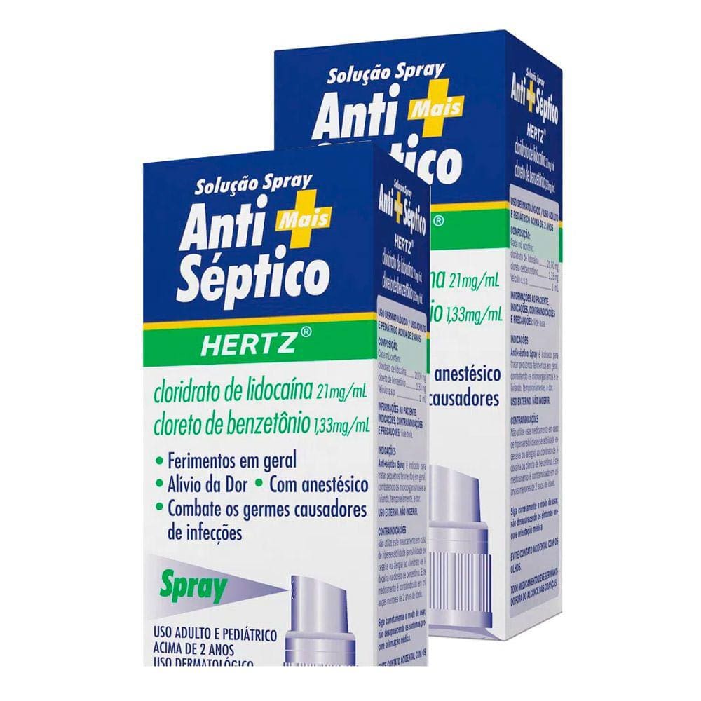 Anti-Séptico Hertz Spray com 50ml | Kit com duas unidades